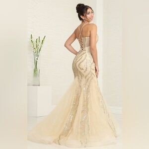 Royal Queen Collection Gold Prom Dress